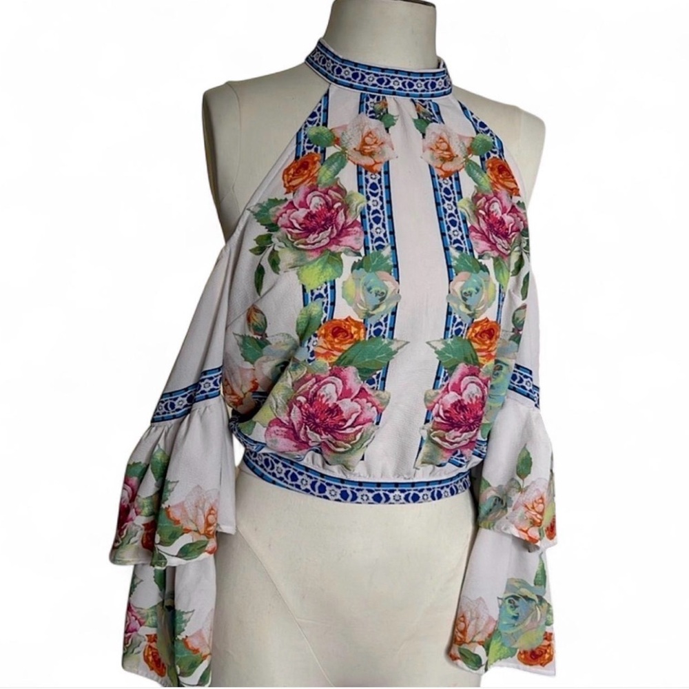 Floral Halter Neck Women Top